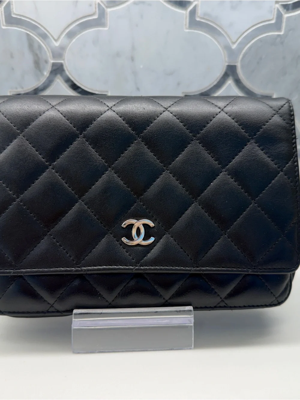CHANEL Quilted Lambskin Classic Wallet On Chain
